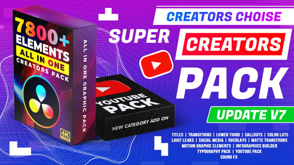 Videohive Super Creators Pack (7800+ Elements) - 30929735