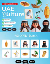 UAE Culture 3D Icon Set L5E98DY